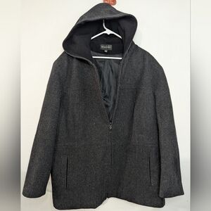 Braeton 100% Wool Front Zip Hooded Buckle Accents Women's Size 3X